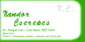 nandor cserepes business card